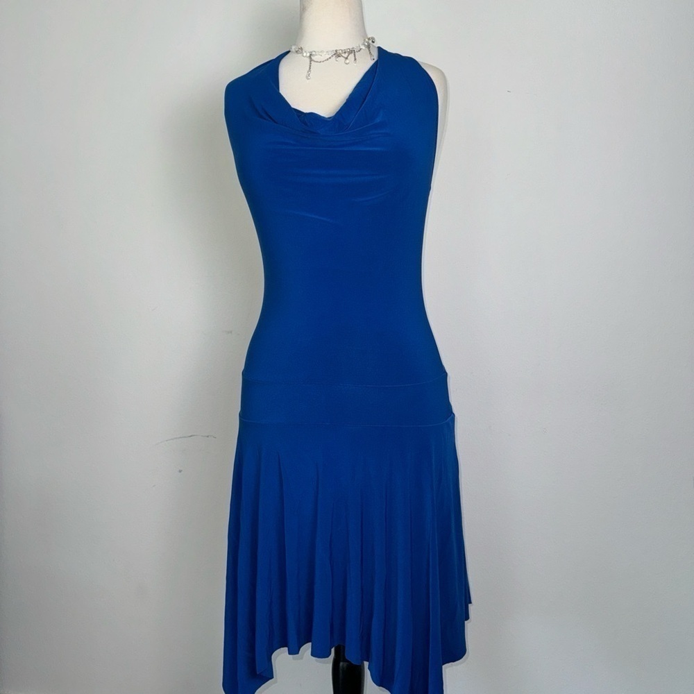 Wet seal blue cowl neck midi  dress